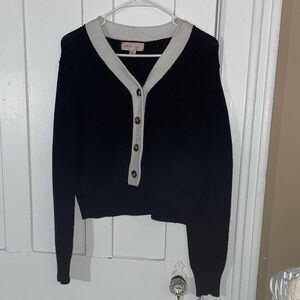 Philosophy Black and Off-White Cardigan (cropped or petite)
